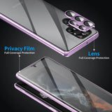 Magnetic Double Sided Tempered Glass Metal Frame Case For Samsung