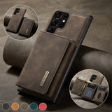 2 In 1 Magnetic Leather Card Holder Detachable Wallet Case For Samsung