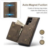 2 In 1 Magnetic Leather Card Holder Detachable Wallet Case For Samsung