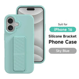 Luxury Liquid Silicone Folding Stand Bracket Case For iPhone