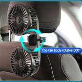 3-speed Car Seat Back Cooling Fan USB Charge Dual Head Fan 360 Degree Rotation Neck Cooler for Summer Car Accessories