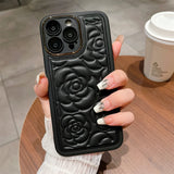 3D Rose Flowers Leather Case for iPhone