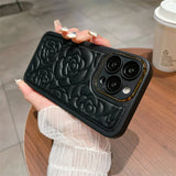 3D Rose Flowers Leather Case for iPhone