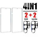 4 in 1 Tempered Glass Screen Protectors With Lens Protective Glass for Samsung