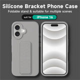 Luxury Liquid Silicone Folding Stand Bracket Case For iPhone