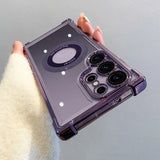 Luxury Plating Magnetic Wireless Charge Case For Samsung