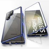 Magnetic Double Sided Tempered Glass Metal Frame Case For Samsung
