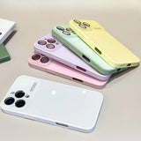 Glossy Pure Color Lens Protection Phone Case For iPhone