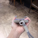 Lens Flat Liquid Silicone Magnetic Wrist Strap Case For iPhone