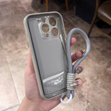 Lens Flat Liquid Silicone Magnetic Wrist Strap Case For iPhone