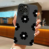 Art Flowers Black Style Graphic Case For Samsung