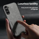 Luxury Leather Magnetic Wireless Charging Case for Samsung Galaxy