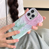 Colorful Gradient 3D Hollow Butterfly Bracket Case For iPhone