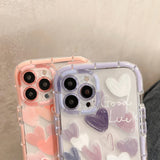 Cute Love Heart Soft Shockproof Case For iPhone