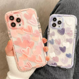 Cute Love Heart Soft Shockproof Case For iPhone