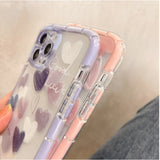 Cute Love Heart Soft Shockproof Case For iPhone