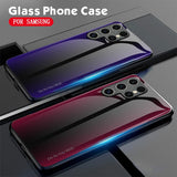 Luxury Tempered Glass Film Phone Case For Samsung