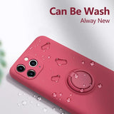 Liquid Silicone Finger Ring Magnetic Holder Case For iPhone