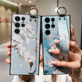 Luxury 3D Emboss Flower Holder Case for Samsung