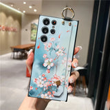 Luxury 3D Emboss Flower Holder Case for Samsung