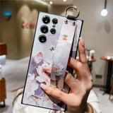 Luxury 3D Emboss Flower Holder Case for Samsung