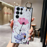 Luxury 3D Emboss Flower Holder Case for Samsung