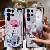 Luxury 3D Emboss Flower Holder Case for Samsung