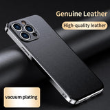 Genuine Cowhide Plating Leather Case for iPhone