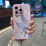 Luxury Glaze Butterfly Metal Lens Protective Soft Phone Case For IPhone