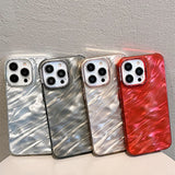Luxury Plating Silicone Shiny Water Ripple Pattern Case For iPhone