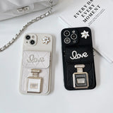 Luxury Rhinestone perfume Bottle Mirror Mobile Phone Case For iPhone