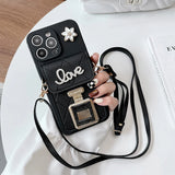 Luxury Rhinestone perfume Bottle Mirror Mobile Phone Case For iPhone