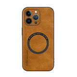 Luxury Leather For Magnetic Wireless Charge Case For iPhone