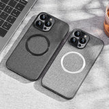 Fabric Magnetic Charging Silicone Case for iPhone