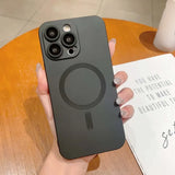 Metal Painted Magnetic Wireless Charge Case for iPhone