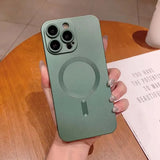 Metal Painted Magnetic Wireless Charge Case for iPhone