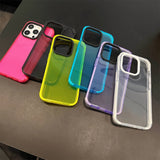 Neon Fluorescent Color Transparent Phone Case For iPhone