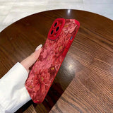 Fashion Red Peony Flower Shockproof Phone Case For iPhone