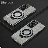 Glitter Plating Stand Holder Magnetic Case For Samsung
