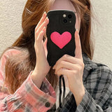 Heart Wrist Ring Chain Liquid Silicon Wave Phone Case For Samsung