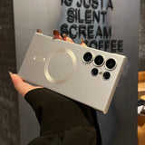 Ultra-Thin Frameless Metallic Paint  Magnetic Case For Samsung