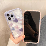 Cute Love Heart Soft Shockproof Case For iPhone