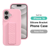 Luxury Liquid Silicone Folding Stand Bracket Case For iPhone