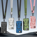 Outdoor Sports Long Strap Crossbody Magnetic Bracket Case for iPhone