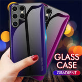 Luxury Tempered Glass Film Phone Case For Samsung