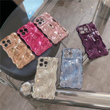 Luxury Plating Wrinkle Wavy Curly Edge Case For iPhone