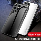 Luxury Tempered Glass Film Phone Case For Samsung