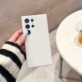 Solid Color Jelly Magnetic Liquid Silicone Phone Case For Samsung