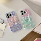 Colorful Gradient 3D Hollow Butterfly Bracket Case For iPhone