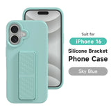 Luxury Liquid Silicone Folding Stand Bracket Case For iPhone